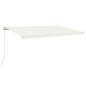 Preview: Markise Manuell Einziehbar mit LED 500x300 cm Creme