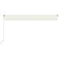 Preview: Markise Manuell Einziehbar mit LED 500x300 cm Creme