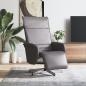 Preview: ARDEBO.de - Relaxsessel mit Fu?teil Grau Kunstleder
