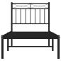 Preview: Bettgestell mit Kopfteil Metall Schwarz 80x200 cm