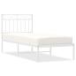 Preview: Metallbett ohne Matratze mit Kopfteil Weiß 75x190 cm