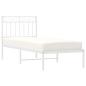 Preview: Metallbett ohne Matratze mit Kopfteil Weiß 75x190 cm