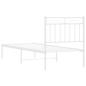 Preview: Metallbett ohne Matratze mit Kopfteil Weiß 75x190 cm