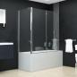 Preview: ARDEBO.de - Badewannenaufsatz 2-fach Faltbar ESG 120x68x130 cm