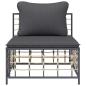 Preview: Garten-Mittelsofa mit Dunkelgrauen Kissen Poly Rattan