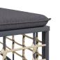 Preview: Garten-Mittelsofa mit Dunkelgrauen Kissen Poly Rattan