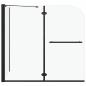 Preview: Badewannenaufsatz 2-fach Faltbar ESG 120x68x130 cm Schwarz