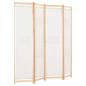 Preview: 4-teiliger Raumteiler Cremeweiß 160 x 170 x 4 cm Stoff