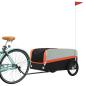 Preview: Fahrradanhänger Schwarz und Orange 45 kg Eisen