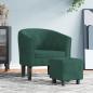 Preview: ARDEBO.de - Clubsessel mit Fu?hocker Dunkelgr?n Samt