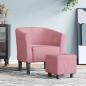 Preview: ARDEBO.de - Clubsessel mit Fu?hocker Rosa Samt