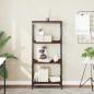 Preview: ARDEBO.de - B?cherregal 4 B?den Braun Eiche 59x35x132 cm Holzwerkstoff