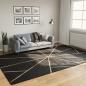 Preview: ARDEBO.de - Teppich Waschbar Schwarz und Golden 190x300 cm
