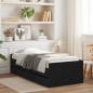 Preview: ARDEBO.de - Bett mit Schubladen Schwarz 75x190 cm