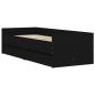 Preview: Bett mit Schubladen Schwarz 75x190 cm