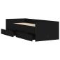 Preview: Bett mit Schubladen Schwarz 75x190 cm