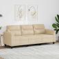 Preview: ARDEBO.de - 3-Sitzer-Sofa Creme 180 cm Mikrofasergewebe