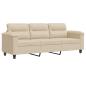 Preview: 3-Sitzer-Sofa Creme 180 cm Mikrofasergewebe