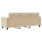 Preview: 3-Sitzer-Sofa Creme 180 cm Mikrofasergewebe