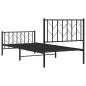 Preview: Bettgestell mit Kopf- und Fußteil Metall Schwarz 90x190 cm