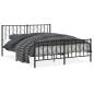 Preview: Metallbett ohne Matratze mit Fußteil Schwarz 160x200 cm