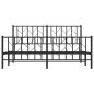 Preview: Metallbett ohne Matratze mit Fußteil Schwarz 160x200 cm