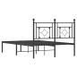 Preview: Bettgestell mit Kopfteil Metall Schwarz 120x190 cm