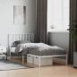 Preview: ARDEBO.de - Bettgestell mit Kopfteil Metall Weiß 90x200 cm