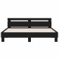 Preview: Bettgestell mit Kopfteil Schwarz 200x200 cm Holzwerkstoff