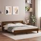 Preview: ARDEBO.de - Bettgestell mit Kopfteil Braun Eichen-Optik 200x200 cm
