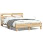 Preview: Bettgestell mit Kopfteil Sonoma-Eiche 135x190 cm Holzwerkstoff