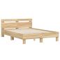 Preview: Bettgestell mit Kopfteil Sonoma-Eiche 135x190 cm Holzwerkstoff