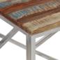 Preview: Couchtisch Silbern Edelstahl und Altholz Massivholz