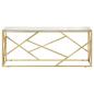 Preview: Couchtisch Golden Edelstahl und Hartglas