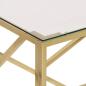 Preview: Couchtisch Golden Edelstahl und Hartglas