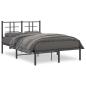 Preview: Bettgestell mit Kopfteil Metall Schwarz 120x200 cm