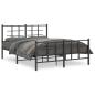 Preview: Bettgestell mit Kopf- und Fußteil Metall Schwarz 135x190 cm