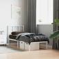 Preview: ARDEBO.de - Metallbett ohne Matratze mit Kopfteil Weiß 75x190 cm