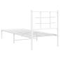 Preview: Metallbett ohne Matratze mit Kopfteil Weiß 75x190 cm