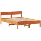 Preview: Massivholzbett ohne Matratze Wachsbraun 135x190 cm Kiefernholz