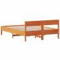 Preview: Massivholzbett ohne Matratze Wachsbraun 135x190 cm Kiefernholz