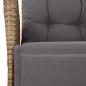 Preview: 5-tlg. Garten-Essgruppe mit Kissen Beigemischung Poly Rattan