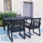 Preview: ARDEBO.de - 5-tlg. Garten-Essgruppe PVC Rattan Schwarz