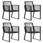 Preview: 5-tlg. Garten-Essgruppe PVC Rattan Schwarz