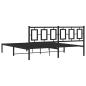 Preview: Bettgestell mit Kopfteil Metall Schwarz 183x213 cm