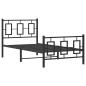 Preview: Bettgestell mit Kopf- und Fußteil Metall Schwarz 90x200 cm