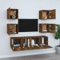 Preview: 6-tlg. TV-Schrank-Set Räuchereiche Holzwerkstoff