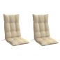 Preview: Hochlehner-Auflagen 2 Stk. Beige Oxford-Gewebe