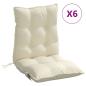 Preview: Niedriglehner-Auflagen 6 Stk. Creme Oxford-Gewebe