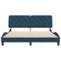 Preview: Bettgestell ohne Matratze Blau 160x200 cm Samt